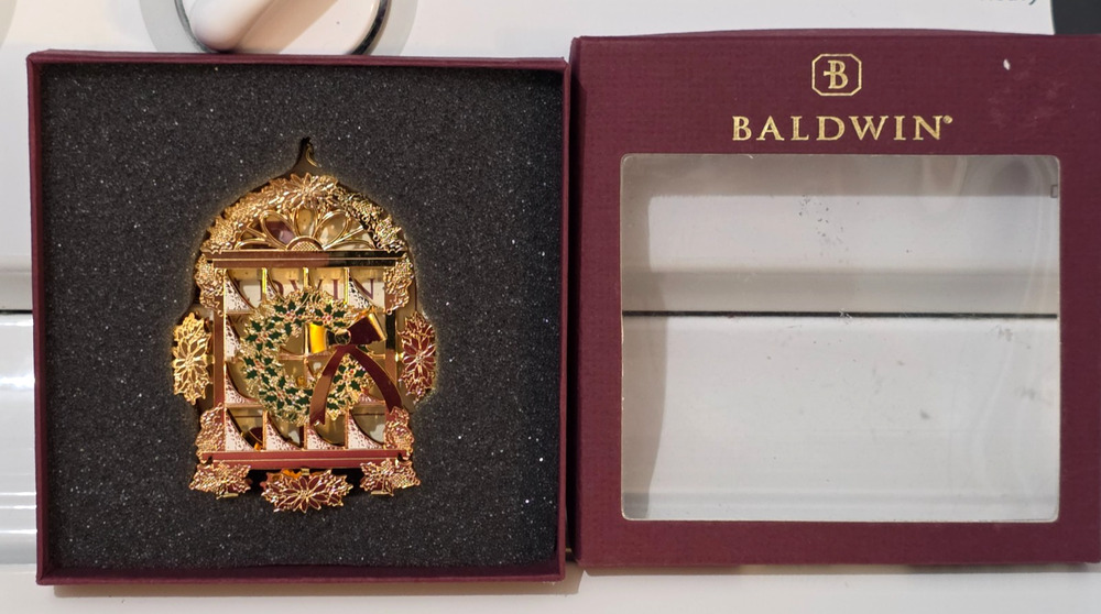 Baldwin Brass 2 3/4" Ornament Christmas Window 77015.010 In box
